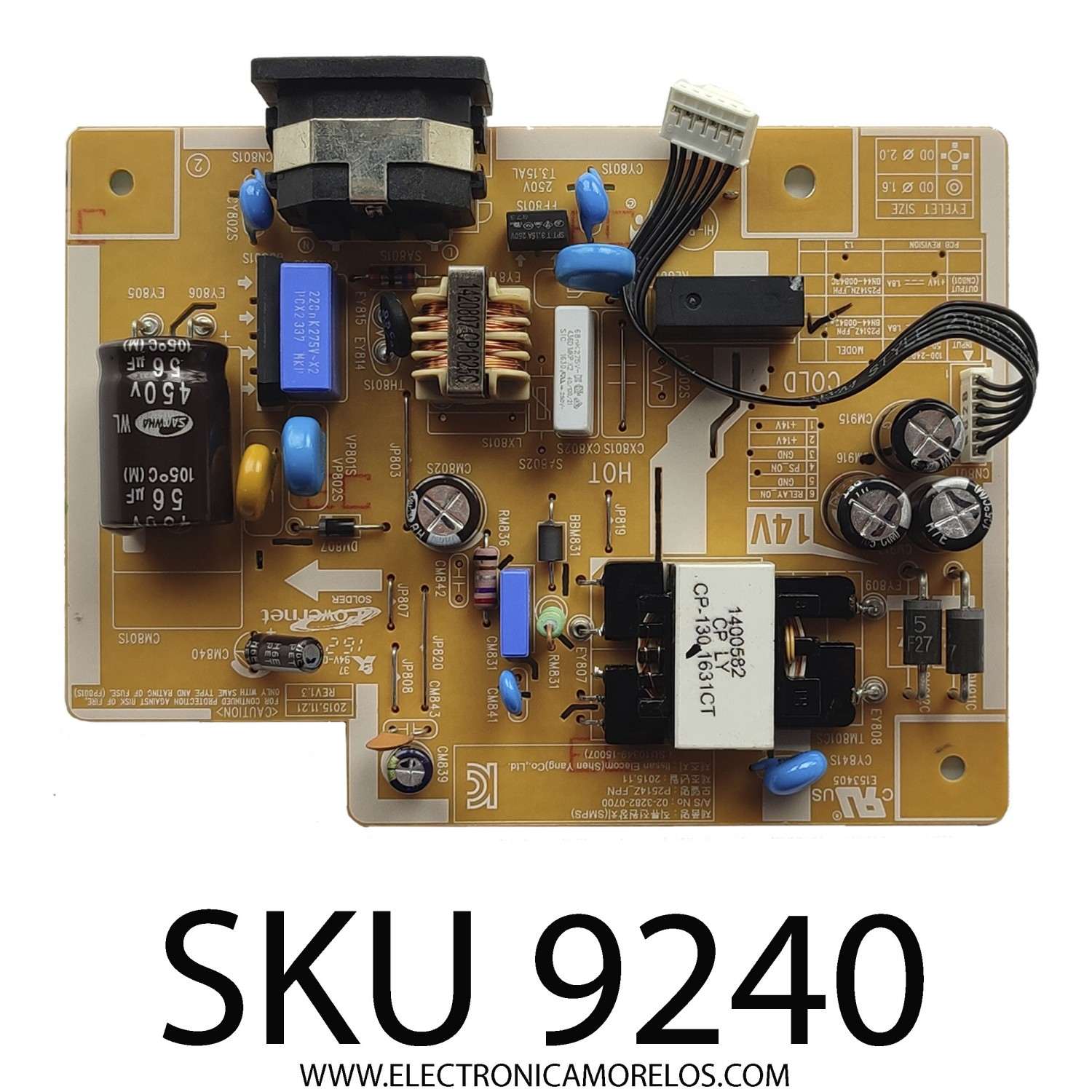 FUENTE DE PODER PARA MINITOR SAMSUNG / NUMERO DE PARTE BN4400842A / P2514Z_FPN / BN44-00842A / MODELO LS24E65KPLH/GO BP01 / LS19E45KBRV/GO / LS19E45KBWV/ZA / LS22C45KDSQ/GO / LS22E348ASX/ZA / LS24C45KDSQ/GO / LS24E348ASX/ZA 